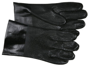 MCR PVC Coated Work Gloves - Double Dipped with Textured Black PVC - Soft Interlock Lining - 10 Inch Length - Box of 12