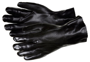 MCR PVC Coated Work Gloves - Double Dipped with Sandy Black PVC - Soft Jersey Lining - 14 Inch Length - Box of 12