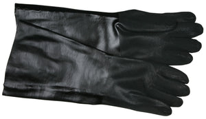 MCR PVC Coated Work Gloves - Double Dipped with Sandy Black PVC - Soft Interlock Lining - 18 Inch Length - Box of 12