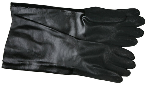 MCR PVC Coated Work Gloves - Double Dipped with Sandy Black PVC - Soft Interlock Lining - 18 Inch Length - Box of 12