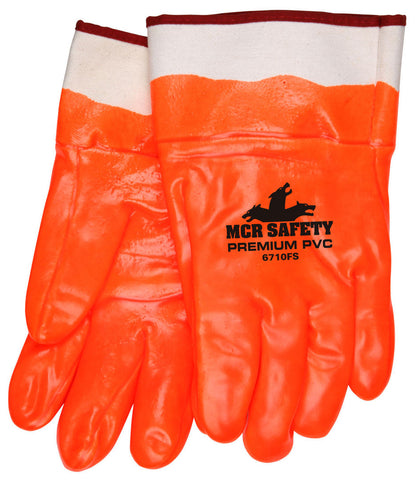MCR PVC Coated Insulated Work Gloves - Single Dipped Hi-Vis Orange Smooth PVC - Foam Lined - Protective Safety Cuff - Orange PVC adds Hi-vis Protection - Box of 12