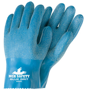 MCR Blue Grit® Series - Textured Rubber Coated Work Gloves - 10 Inch Length - Box of 12