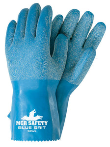 MCR Blue Grit® Series - Textured Rubber Coated Work Gloves - 12 Inch Length Fully Coated - Box of 12