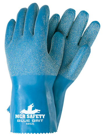 MCR Blue Grit® Series - Textured Rubber Coated Work Gloves - 12 Inch Length Fully Coated - Box of 12