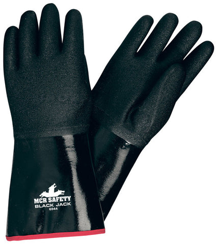 MCR Black Jack® Series - Black Neoprene Coated Work Gloves - Multi-Dipped and Etched Rough Neoprene - 14 Inch Length- Box of 12