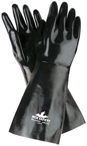 MCR Black Jack® Series - Black Neoprene Fully Coated Work Gloves - Multi-Dipped Smooth Neoprene - 18 Inch Length - Box of 12