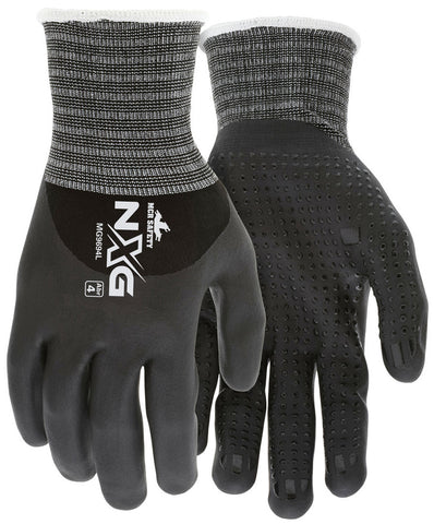 MCR Safety NXG® Work Gloves - 15 Gauge Nylon Spandex Shell - Bi-Polymer Coated Palm, Fingers, and Over Knuckles - Box of 12