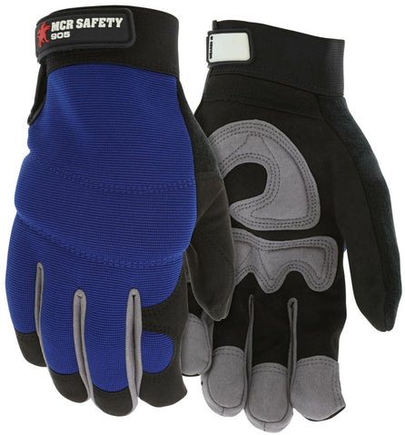 MCR Leather Driver Work Gloves - Rugged Grain Goatskin with Cowhide Double Palm - Lined with DuPont™ Kevlar® Aramid Shell - DuPont™ Nomex™ Fabric Back - Reinforced Thumb Crotch - Hi-Vis Fingertips