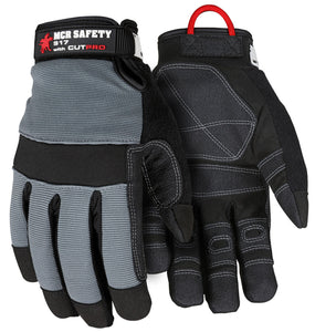 MCR Safety Cut Pro® - Mechanics Glove Synthetic Leather Palm - Adjustable Hook and Loop Wrist Closure - Cut Resistant - Fully Lined with DuPont™ Kevlar® Aramid Shell
