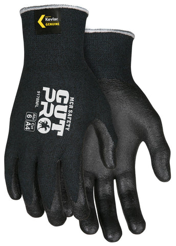 MCR Safety CutPro® - 13 Gauge Black DuPont™ Kevlar® Aramid / Synthetic Shell - Cut Resistant Work Gloves - Nitrile Foam Coated Palm and Fingertips