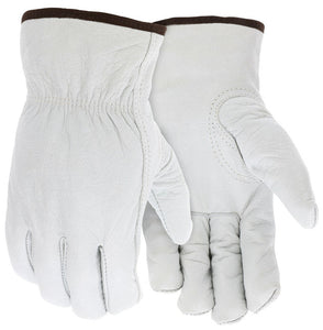 MCR Insulated Leather Drivers Work Gloves - Buffalo Grain with Shirred Elastic Back - Lined with Thinsulate® - Box of 12