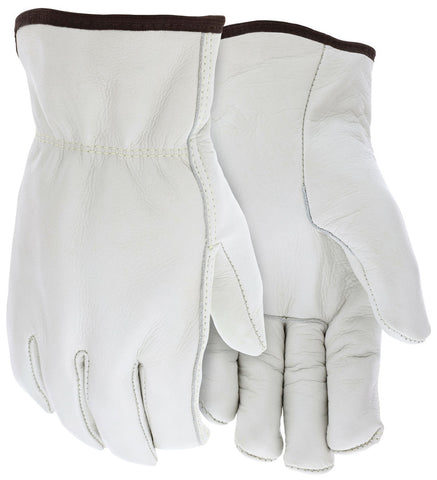 MCR Leather Drivers Insulated Work Gloves - Competitive Value (CV) C+ Grade Grain Cow - Lined with Thinsulate® - Shirred Elastic Back - Straight Thumb - Box of 12