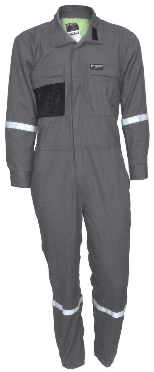 MCR Summit Breeze® Flame Resistant (FR) Coverall - Gray 5.5-ounce Inherent Blend Material