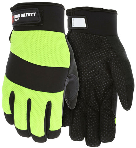 MCR Mechanics Gloves - Synthetic Leather Palm with Silicone Dots - Thermosock® Lined - Waterproof Bladder - Keeps Hands Warm and Dry