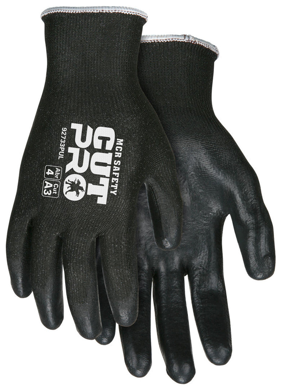 MCR Safety CutPro® - 13 Gauge HyperMax® HPPE Shell - Cut, Abrasion, and Puncture Resistant Work Gloves - PU Coated Palm and Fingertips - Box of 12