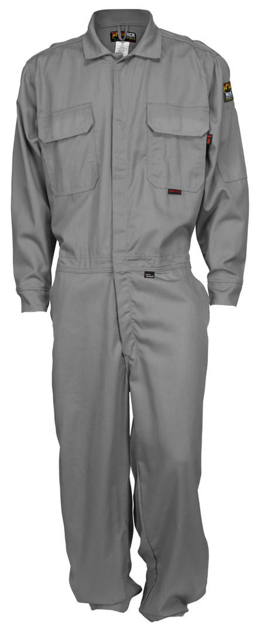 MCR Safety FR Gear - Flame Resistant Coveralls - Gray Westex UltraSoft® Fabric - Long Sleeve Deluxe Coveralls Meet NFPA 2112 and NFPA 70E - Arc Rating 8.7 cal/cm²