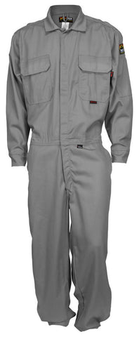MCR Safety FR Gear - Flame Resistant Coveralls - Gray Westex UltraSoft® Fabric - Long Sleeve Deluxe Coveralls Meet NFPA 2112 and NFPA 70E - Arc Rating 8.7 cal/cm²