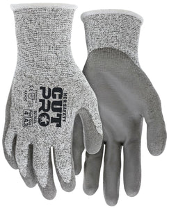 MCR Safety CutPro® - 13 Gauge HyperMax® HPPE Shell - Cut, Abrasion, and Puncture Resistant - Polyurethane (PU) Coated Palm and Fingertips - Box of 12