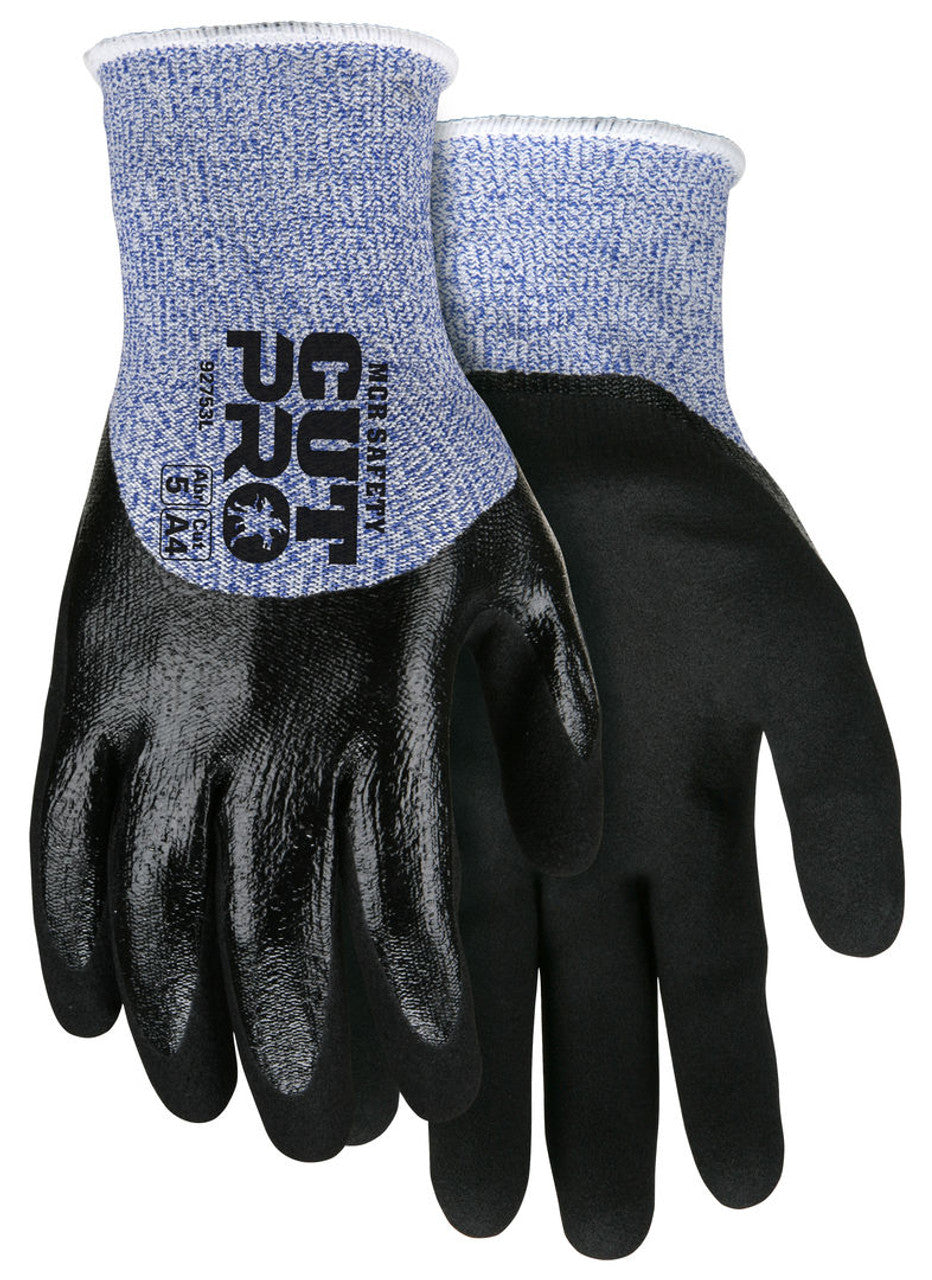 MCR Safety CutPro® - 13 Gauge HyperMax® HPPE Shell - Cut, Abrasion, and Puncture Resistant Work Gloves - Double Dipped - Foam Nitrile Palm Over Flat Nitrile Dip- Box of 12