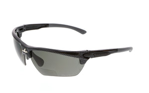 MCR Dominator® DM3 Safety Glasses - 1.5 Magnifier - Gray Lens - Carbon Fiber Frame - MAX36 Dual Coating - Polarized - Part# DM3H15GZDC