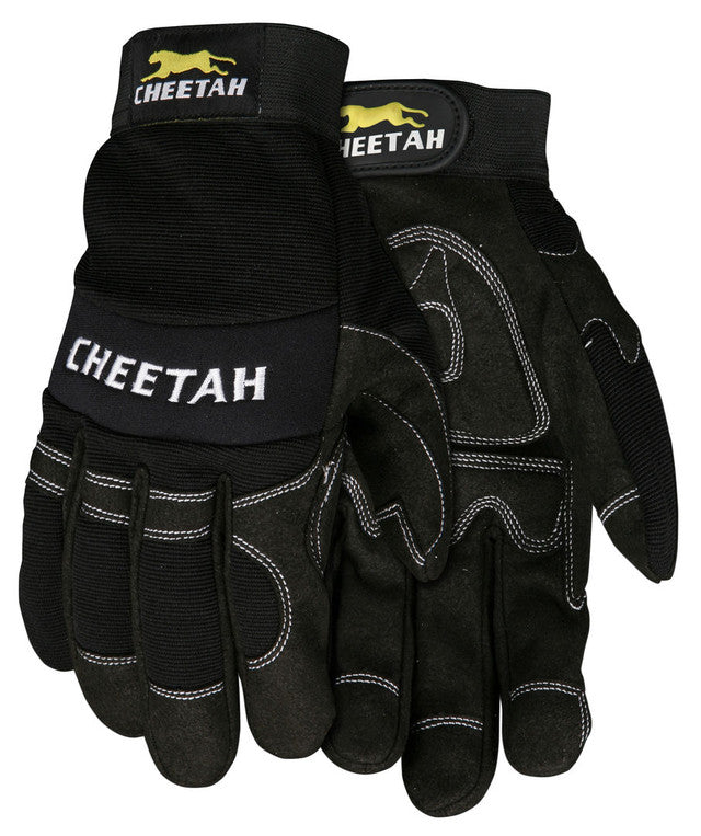 MCR Safety Mechanics Gloves - Synthetic Leather Palm with Gel Padding - Adjustable Hook and Loop Wrist Closures - Reinforced Fingertips and Thumb Crotch - Box of 12