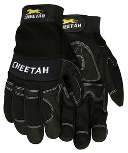 MCR Safety Mechanics Gloves - Synthetic Leather Palm with Gel Padding - Adjustable Hook and Loop Wrist Closures - Reinforced Fingertips and Thumb Crotch - Box of 12