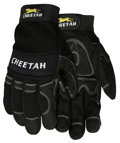 MCR Safety Mechanics Gloves - Synthetic Leather Palm with Gel Padding - Adjustable Hook and Loop Wrist Closures - Reinforced Fingertips and Thumb Crotch - Box of 12