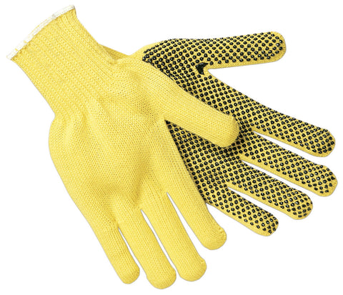 MCR Safety CutPro® - 7 Gauge Kevlar® Aramid Shell with Cotton Interior - Cut Resistant Work Gloves - PVC Dots on 1 Side - Regular Weight Gloves - Made with DuPont™ Kevlar® - Box of 12