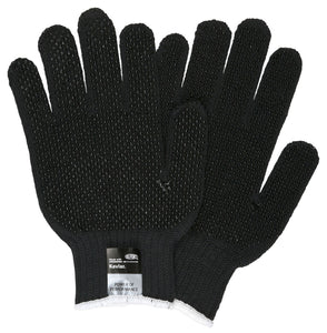 MCR Safety CutPro® - 7 Gauge Black DuPont™ Kevlar® Aramid Shell - Cut Resistant Work Gloves - PVC Dots on 2 Sides - Regular Weight - PVC Dots Aid with Grip and Abrasion - Box of 12