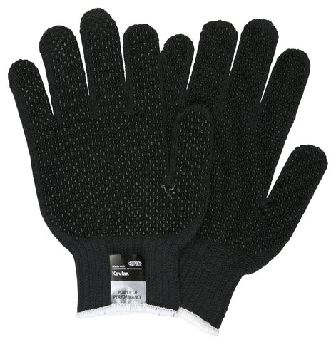 MCR Safety CutPro® - 7 Gauge Black DuPont™ Kevlar® Aramid Shell - Cut Resistant Work Gloves - PVC Dots on 2 Sides - Regular Weight - PVC Dots Aid with Grip and Abrasion - Box of 12