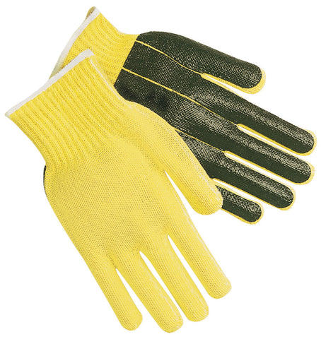 MCR Safety CutPro® -7 Gauge Kevlar® with Cotton Interior - Cut Resistant Work Gloves - Black PVC Palm Coating - Regular Weight - Made with DuPont™ Kevlar® - Box of 12