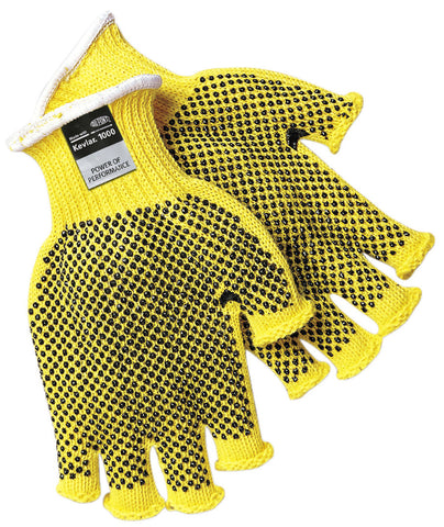 MCR Safety CutPro® - 7 Gauge DuPont™ Kevlar® Aramid Shell - Fingerless Cut Resistant Work Gloves - PVC Dots on Both Sides - Regular Weight - PVC Dots Provide Additional Grip and Abrasion Resistance - Box of 12