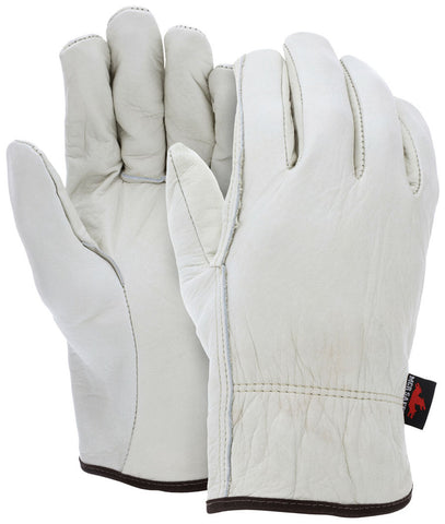 MCR Leather Drivers Work Gloves - Select B Grade Unlined Grain Cow Leather - Straight Thumb - Cowskin Provides Excellent Abrasion and Durability - Box of 12