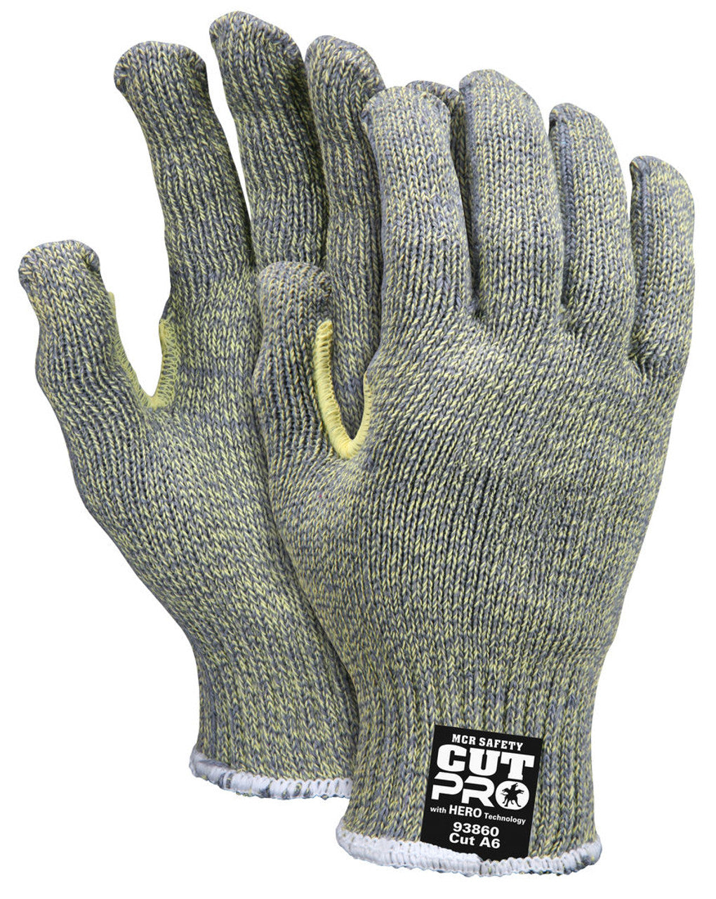 MCR Safety CutPro® with Hero™ Technology - 7 Gauge Regular Weight Shell - Made with ARX® Aramid Fibers - Uncoated Cut Resistance *NOTE ROLLING CHANGE* This glove is transitioning from Cut level A6 to A7 See Details Below ** - Box of 12
