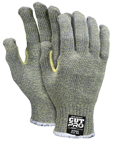 MCR Safety CutPro® with Hero™ Technology - 7 Gauge Regular Weight Shell - Made with ARX® Aramid Fibers - Uncoated Cut Resistance *NOTE ROLLING CHANGE* This glove is transitioning from Cut level A6 to A7 See Details Below ** - Box of 12