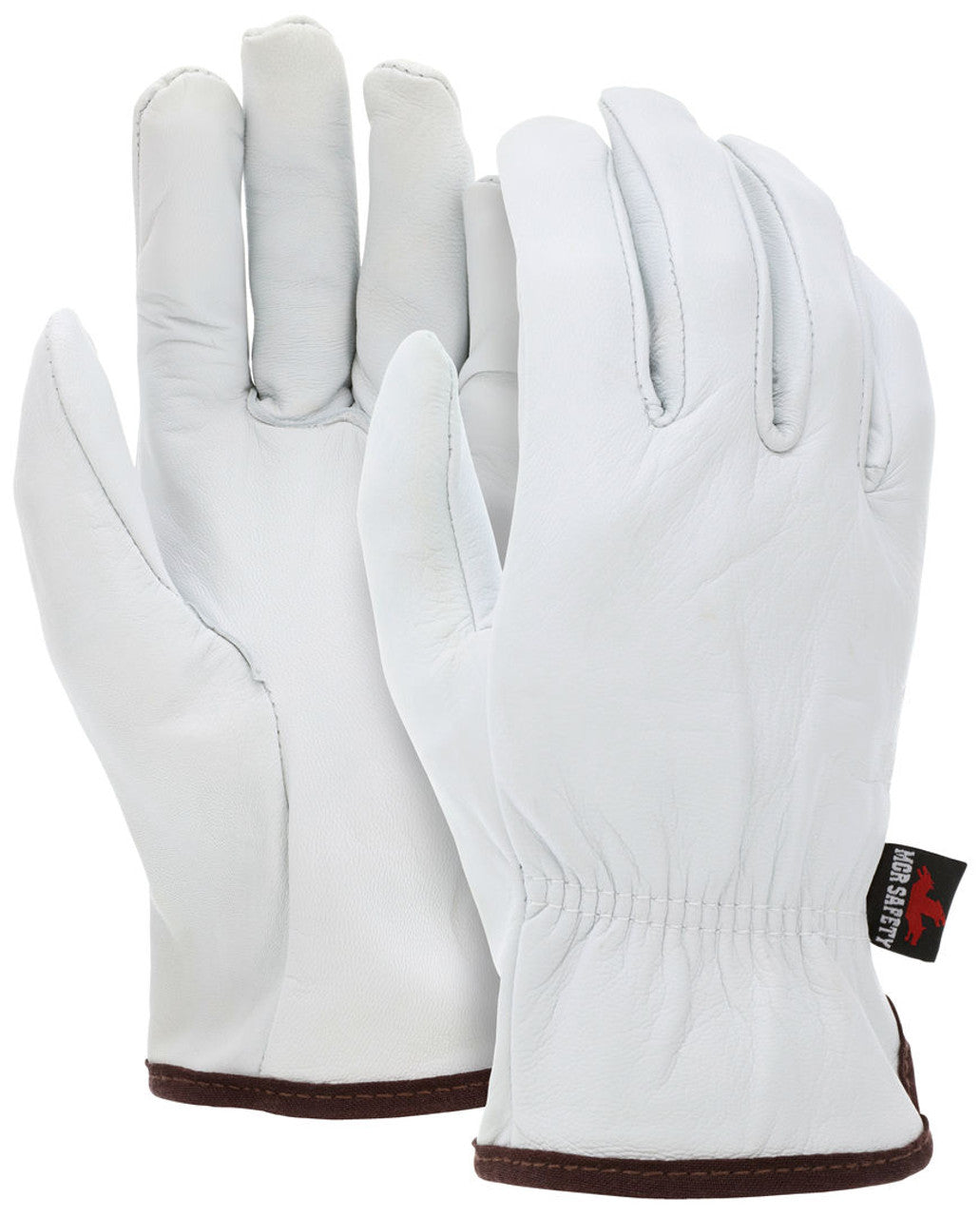 MCR Leather Drivers Work Gloves - Premium A Grade Grain Goatskin Leather - Straight Thumb - Box of 12