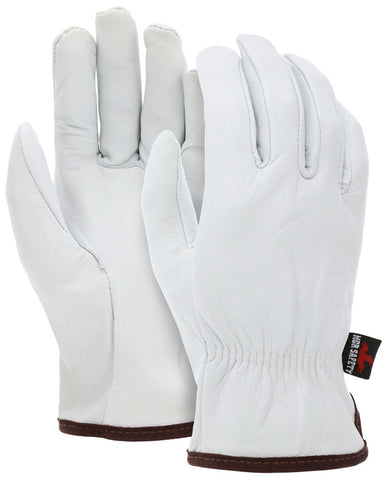 MCR Leather Drivers Work Gloves - Premium A Grade Grain Goatskin Leather - Straight Thumb - Box of 12