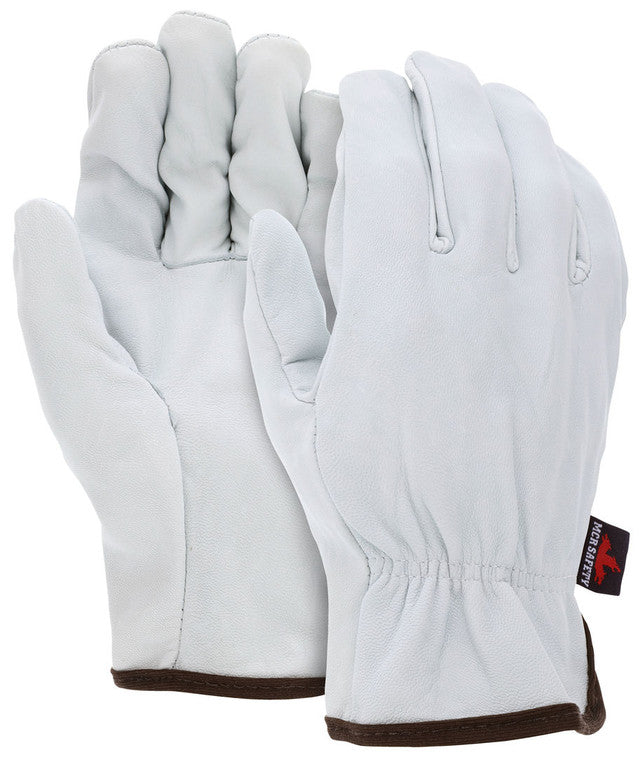 MCR Leather Drivers Work Gloves - Select B Grade Grain Goatskin Leather - Straight Thumb - Box of 12