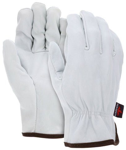 MCR Leather Drivers Work Gloves - Select B Grade Grain Goatskin Leather - Straight Thumb - Box of 12