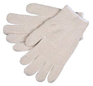 MCR String Knit Work Gloves - 7 Gauge Heavy Weight - Natural Cotton Polyester - Hemmed Cuff - Multi-purpose Gloves - Box of 12