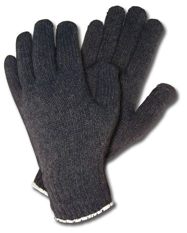 MCR String Knit Work Gloves - 7-Gauge Heavyweight Black Cotton/Polyester - Hemmed Cuff Multi-Purpose Gloves - Box of 12