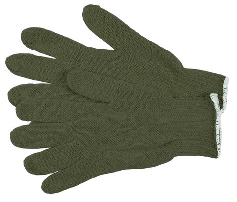 MCR String Knit Work Gloves - 7 Gauge Regular Weight - Hunter Green Cotton Polyester Shell - Box of 12