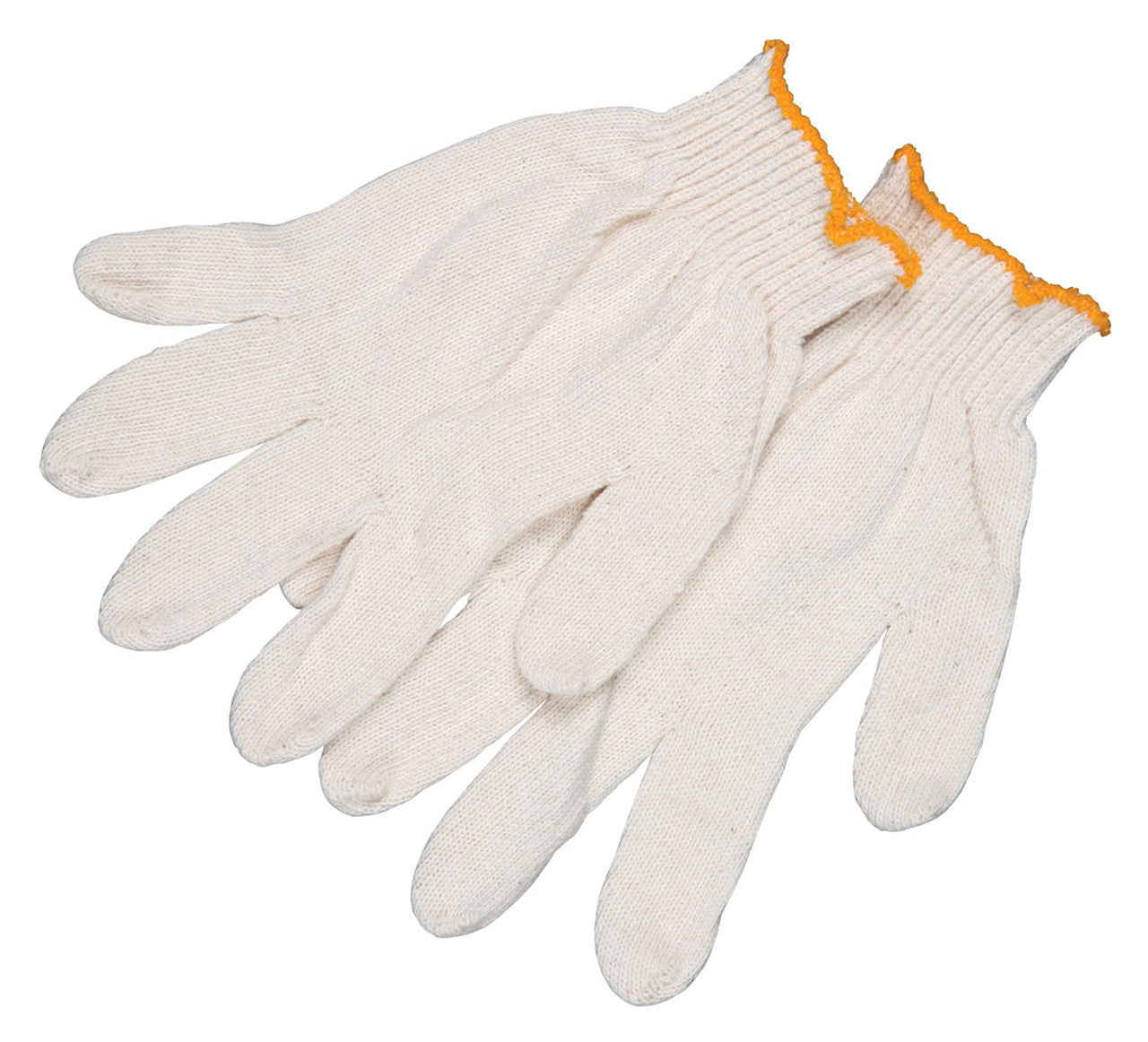 MCR String Knit Work Gloves - 10 Gauge Regular Weight - Natural 100% Cotton - Multi-purpose Gloves - Box of 12