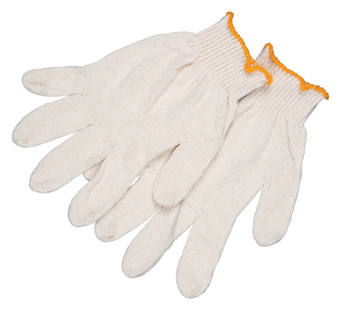 MCR String Knit Work Gloves - 10 Gauge Regular Weight - Natural 100% Cotton - Multi-purpose Gloves - Box of 12