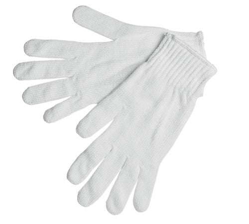 MCR String Knit Work Gloves - 7-Gauge Regular Weight - 100% White Polyester - Hemmed Cuff - Multi-purpose Gloves - Box of 12