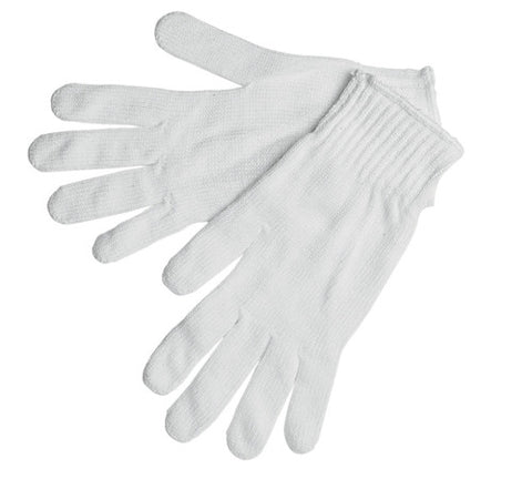MCR String Knit Work Gloves - 7-Gauge Regular Weight - 100% White Polyester - Hemmed Cuff - Multi-purpose Gloves - Box of 12