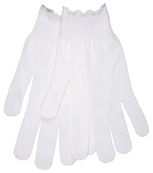 MCR String Knit Work Gloves - 13 Gauge Regular Weight - 100% White Polyester - Hemmed Cuff - Multipurpose Polyester String Knit Work Gloves - Box of 12