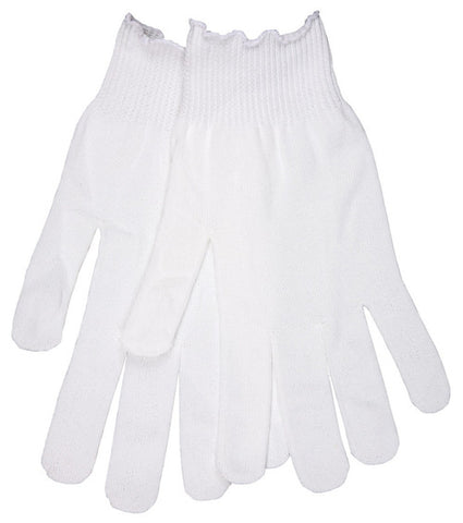 MCR String Knit Work Gloves - 13 Gauge Regular Weight - 100% White Polyester - Hemmed Cuff - Multipurpose Polyester String Knit Work Gloves - Box of 12