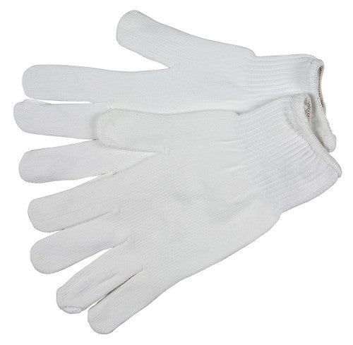 MCR String Knit Work Gloves - 10 Gauge Regular Weight - 100% Stretch White Nylon - Multi-purpose Gloves - Box of 12