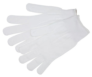 MCR String Knit Work Gloves - 13 Gauge Regular Weight - 100% Stretch White Nylon - Hemmed Cuff - Multi-purpose Gloves - Box of 12